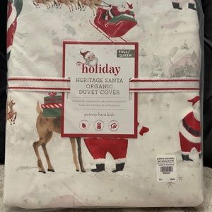 PB kids Heritage Santa Organic Duvet Cover